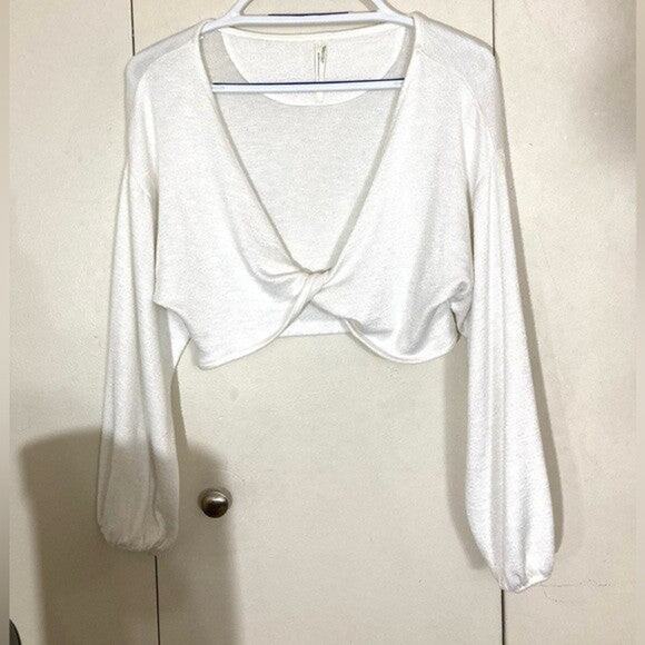 Anthropologie Femme Twist Pullover White - M - Picture 2 of 7